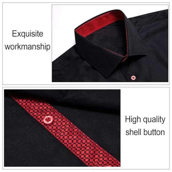 Dubulle Solid Mens Dress Shirt Satin Long Sleeve Business Casual Button Down Shirt with Pocket for Men - Image 6