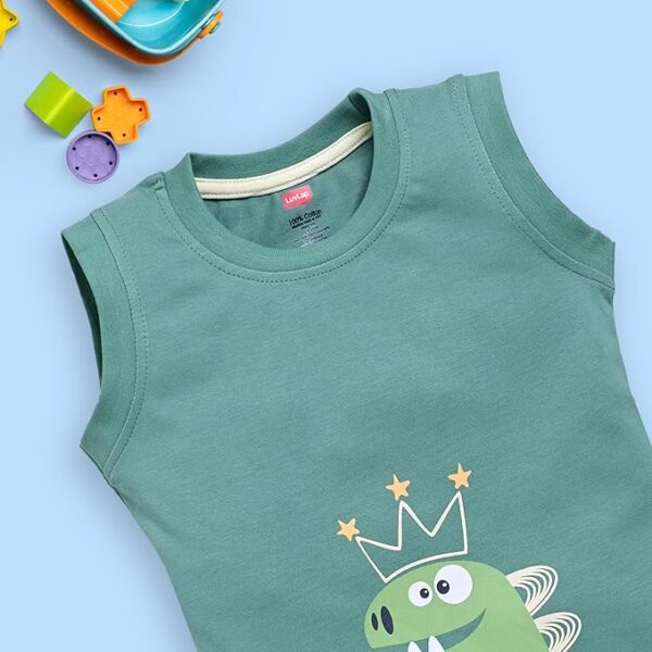 LuvLap Baby Boys 100% Cotton Sleeveless Boys Tank Top & Shorts Sets Pack Of 3, Rosette, Winter Green, Sunflower, XL (12 to 18 Months) - Image 7