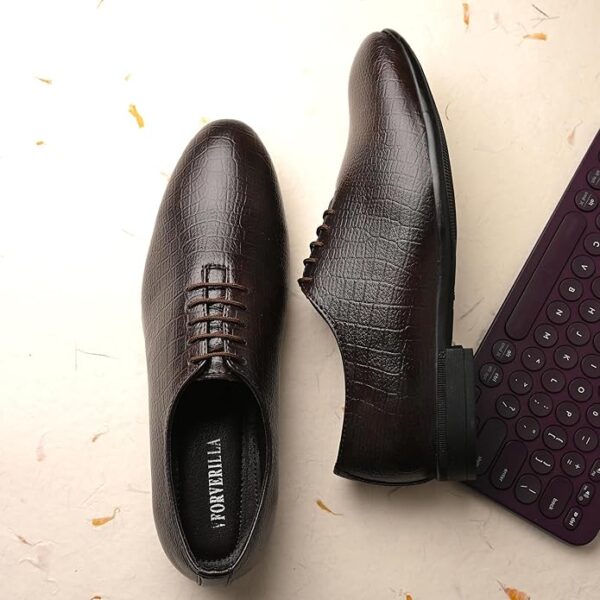 Mens Fredigo Textured Oxford Derby Lace Up & Formal Shoes - Image 7