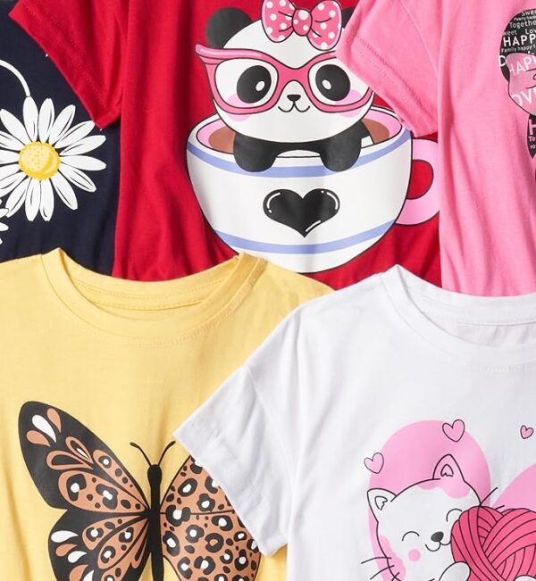 T2F Girls Cotton Printed Regular Fit Crop Top (Pack of 5) - Image 3