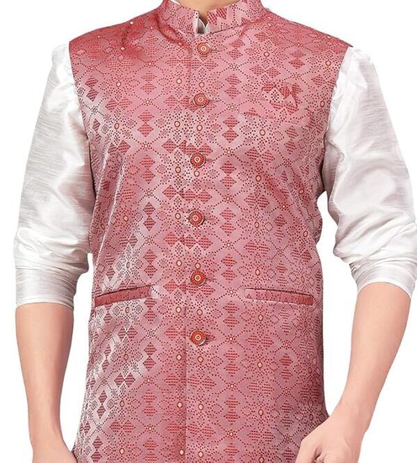 Studio Shringaar Men's Brocade Nehru Jacket/Waist Coat - Image 2