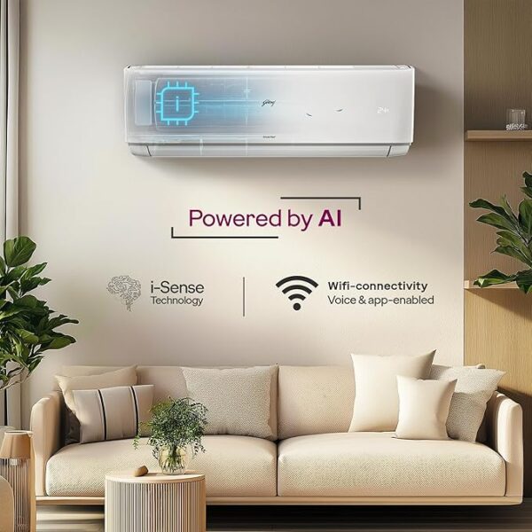 Godrej 1.5 Ton 3 Star, Wi-Fi, 5 Years comprehensive Warranty, 5-In-1 Convertible Cooling Inverter Split AC (Copper, 2025 Model, Heavy duty cooling at 52 °C, AC 1.5T EI 18A3T PYA IVBL IOT, White) - Image 4