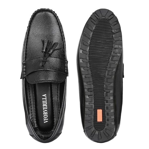 Tassillo Men's Leather Casual Loafer Moccasins & Tassel Shoes for Office Wear Shoes/Semi Formal Shoe for Party, Wedding Slip-On Loafer/Solid Stylish Lightweight and Comfortable Shoe - Image 6