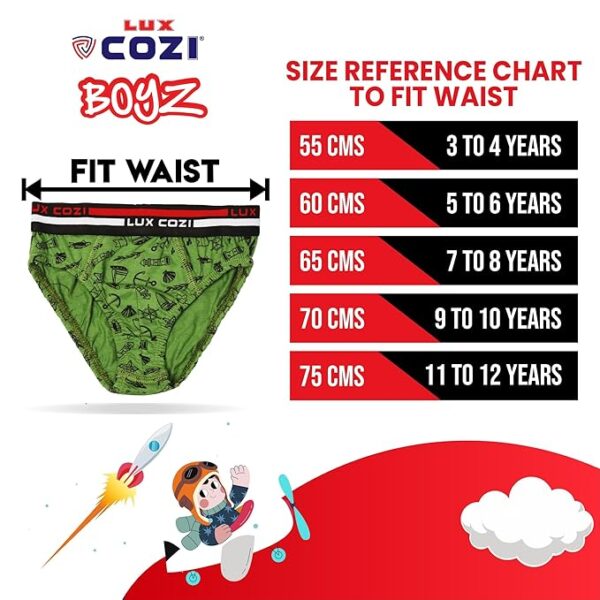 Lux Cozi Boys Cotton Outer Elastic Briefs - Image 4