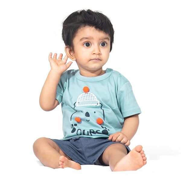 ARIEL Baby Boys & Baby girls Cotton Printed Round Neck Half Sleeve T-shirt & Short Latest Summer Clothing Sets - Image 5