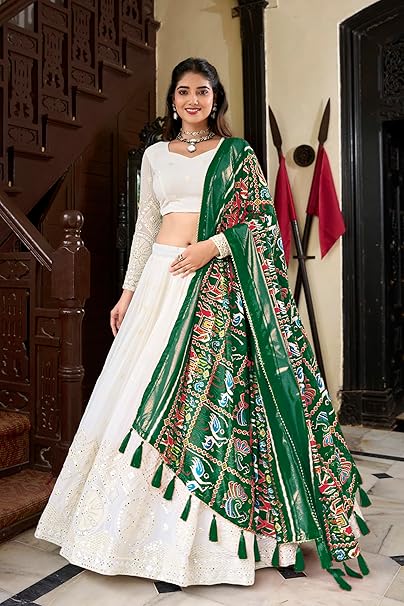 TRENDMALLS Women's Georgette Embroidery Lehenga Choli with Dupatta I Navratri Stylish Lehenga Choli for women - Image 4