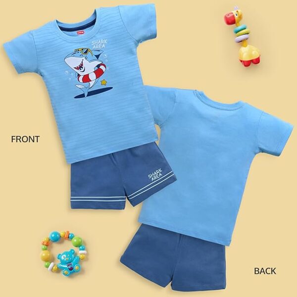 LuvLap Baby Boys Regular 100% Cotton Half Sleeves Boys T-Shirts & Shorts Set Pack of 3 - Image 2