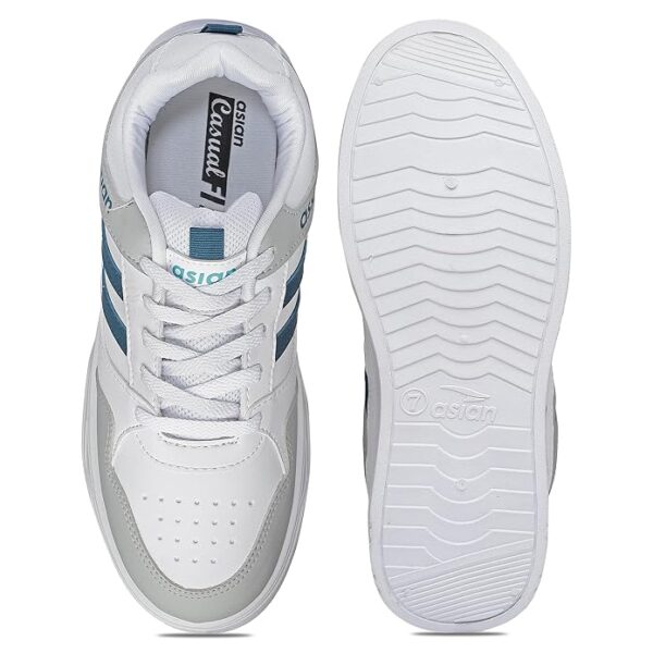 ASIAN Men's BOSTON-02 White Casual Sneaker Shoes with Synthetic Upper Lightweight Comfortable Mid Top Sneaker Shoes for Men's & Boy's - Image 3