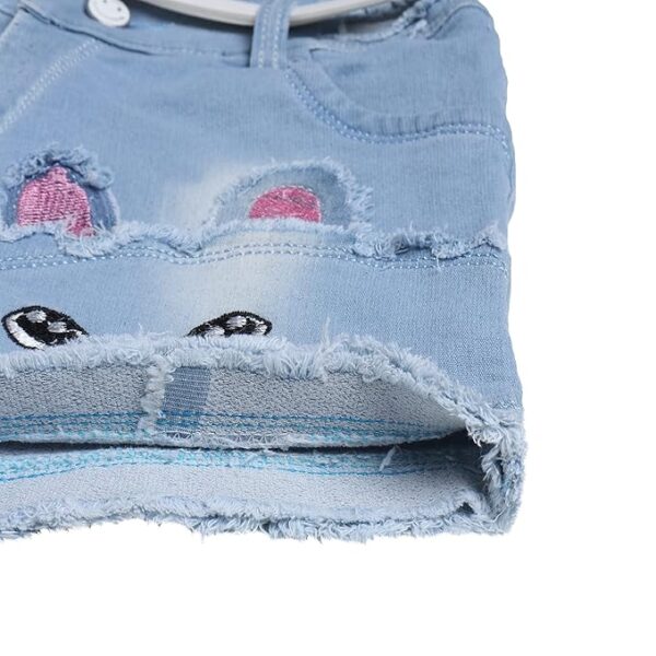 Arshia Fashions Denim Shorts for Girls with Side & Back Pockets Casual Wear Slim Fit Shorts for Girls - Blue Wash GR591 - Image 3