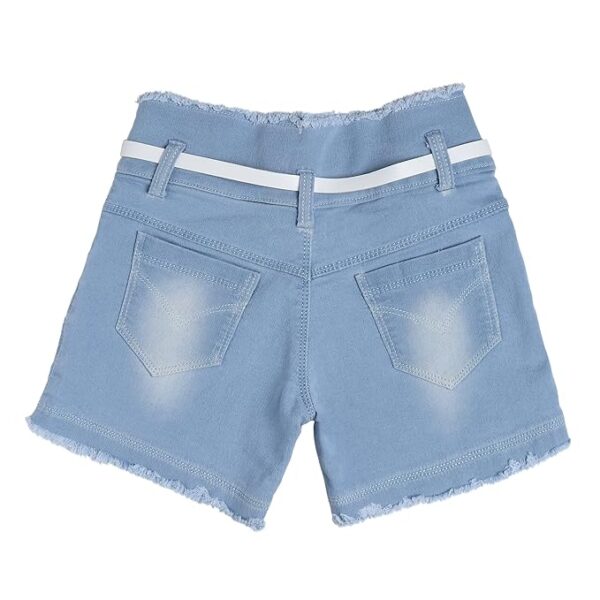Arshia Fashions Denim Shorts for Girls with Side & Back Pockets Casual Wear Slim Fit Shorts for Girls - Blue Wash GR591 - Image 4