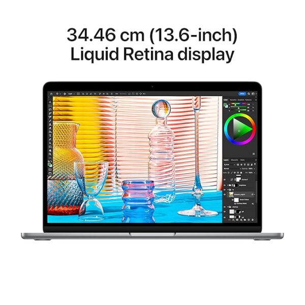 Apple MacBook Air Laptop with M2 chip: 34.46 cm (13.6-inch) Liquid Retina Display, 8GB RAM, 512GB SSD Storage, Backlit Keyboard, 1080p FaceTime HD Camera. Works with iPhone/iPad; Space Grey - Image 4