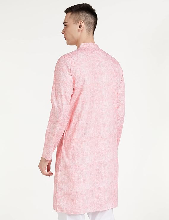 Amazon Brand - Symbol Men's Solid Cotton Printed Long Kurta (Regular Fit) - Image 5
