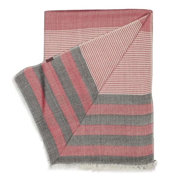 Flyer female Women's Stole/Scarf Colour- Pink & Grey Stylish 100% Soft Viscose Cotton Blend Ethnic Stripes Pattern Scarves Pack Of 1 St-13 - Image 5