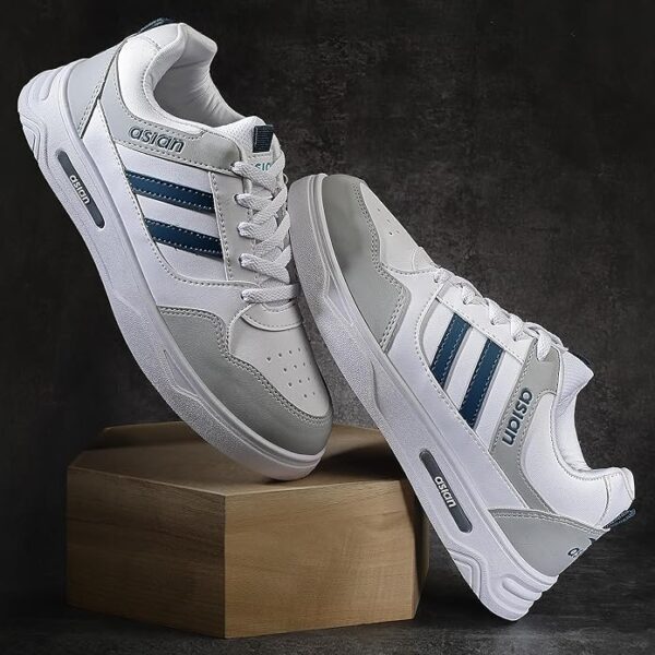 ASIAN Men's BOSTON-02 White Casual Sneaker Shoes with Synthetic Upper Lightweight Comfortable Mid Top Sneaker Shoes for Men's & Boy's - Image 6