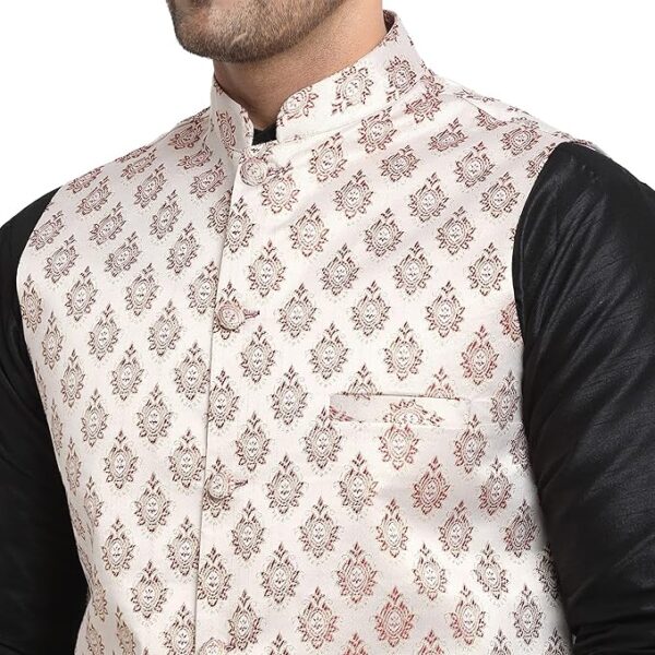 ABH LIFESTYLE Men's Jacquard Stylish Nehru Jacket set. - Image 3