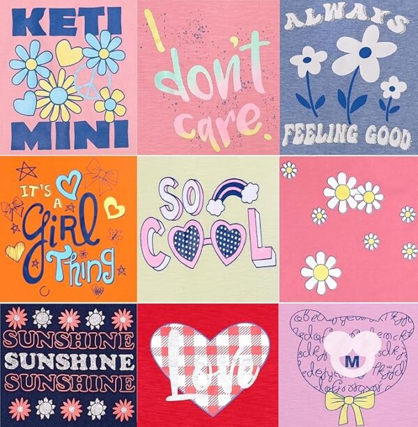 Baby Girls Pure Cotton Top | Baby Girls Casual Printed Cotton T-Shirt Combo Set - Image 3