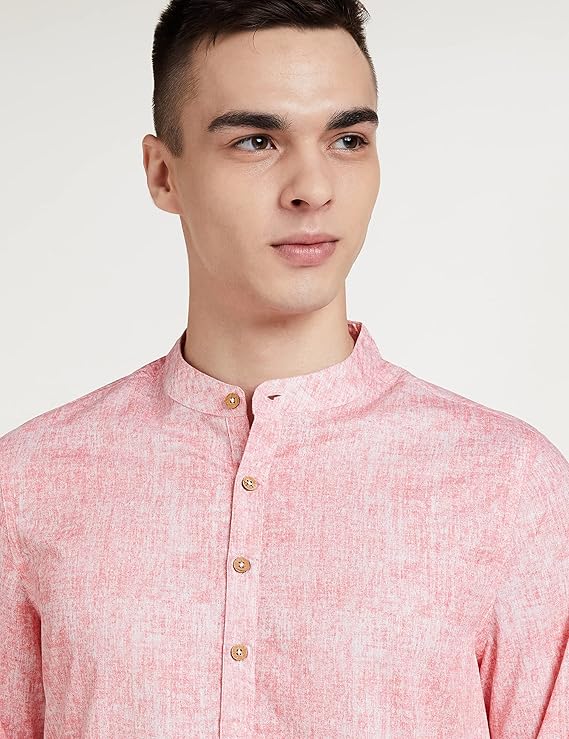 Amazon Brand - Symbol Men's Solid Cotton Printed Long Kurta (Regular Fit) - Image 3