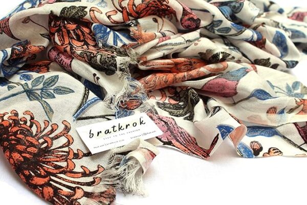 bratkrok Women's Stylish Floral Printed Rayon Scarf/Scarves/Stole For Summers - Image 3