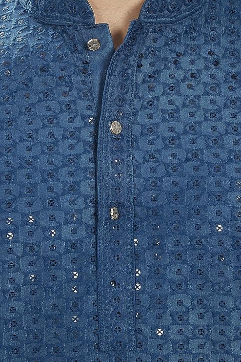 DIVISIVE Men's Sequince Embroidered Cotton Blend Only Slim Fit Kurta - Image 2