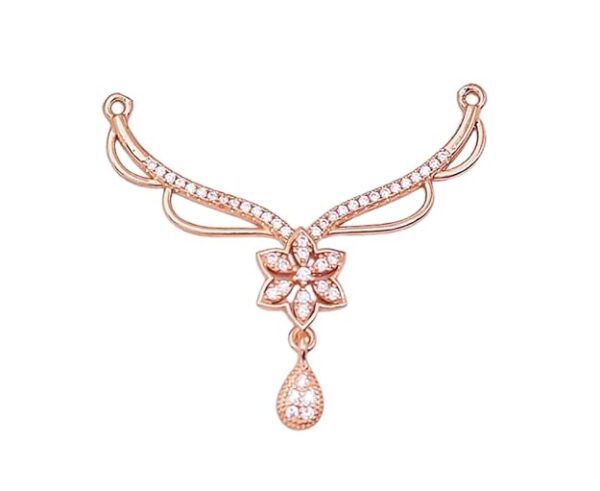 Nilu's Collection American Diamond Rose Gold Plated Designer Mangalsutra Pendant for Girls and Women (With Chain) (Style 3) - Image 6