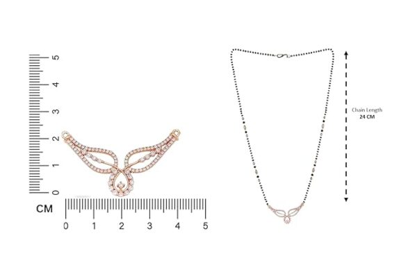 Nilu's Collection American Diamond Rose Gold Plated Designer Mangalsutra for Girls and Women (With Chain) (Style 4) - Image 5