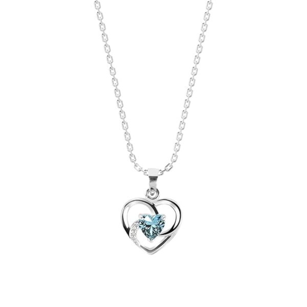 CLARA 925 Sterling Silver Heart Pendant Necklace | with or Without Chain | Gift for Women and Girls