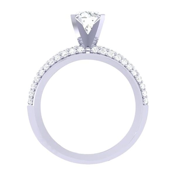 CLARA Made with Swiss Zirconia 925 Sterling Silver Round Solitaire Ring Gift for Women and Girls - Image 4