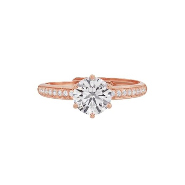 U ARE 925 Sterling Silver 18K Gold and Rose Gold Plated Royal Solitaire Ring | Gift for Women and Girls | With Certificate of Authenticity and 925 Stamp