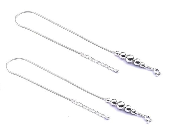 DHRUVS COLLECTION 925 Pure Silver 5 Moving Ball Threaded Snake Pattern Anklet (Payal) in Pure 92.5 Pure Sterling Silver for Girls & Women - Image 5