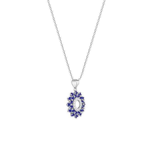 GIVA 925 Silver Radiant Blue Flower Pendant With Link Chain| Necklace to Gift Women & Girls | With Certificate of Authenticity and 925 Stamp | 6 Months Warranty* - Image 4