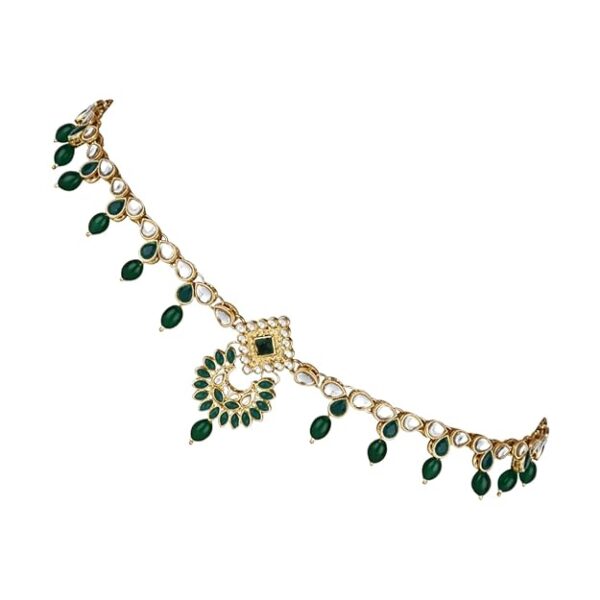 I Jewels Gold Plated Traditional Ethnic Kundan & Stone Adjustable Kamarband/Belly Chain/Kandora/Waist Belt For Women (B056G) - Image 3