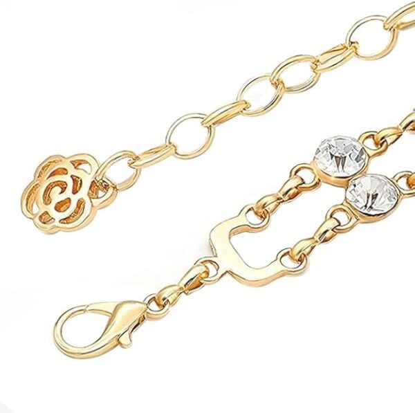 Peora Fashion Cubic Zirconia Studded Dress Belly Chain Adjustable Waist Chain Fancy Kamarbandh Belt for Women - Image 2