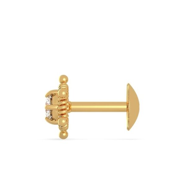 Malabar Gold & Diamonds Yellow Gold Nose Pin for Women 22 k | 22k BIS Hallmark (916) Nose Stud for Women and Girls with Piercing - Image 4