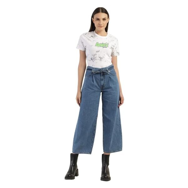 Levi's Women's Mid Rise Belted Baggy Loose Straight Fit Jeans - Image 2