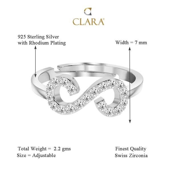 Clara 925 Sterling Silver Rings | Multiple Design Options | Size Adjustable, Gift for Women Wife Girls - Image 2