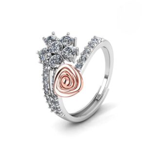 Miss Highness 925 Pure Silver Rose Flower Special Ring | Rings for Ladies and Girls | Gift for Women | With Certificate of Authenticity and 925 Stamp