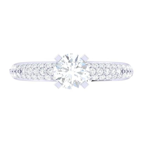 CLARA Made with Swiss Zirconia 925 Sterling Silver Round Solitaire Ring Gift for Women and Girls - Image 5