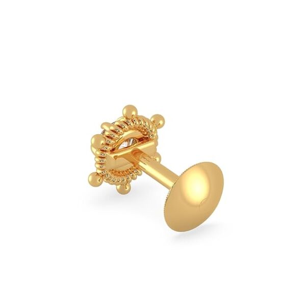 Malabar Gold & Diamonds Yellow Gold Nose Pin for Women 22 k | 22k BIS Hallmark (916) Nose Stud for Women and Girls with Piercing - Image 3