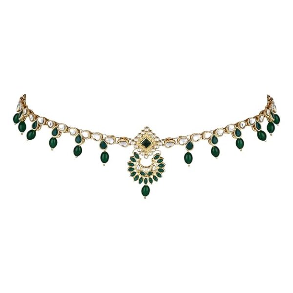 I Jewels Gold Plated Traditional Ethnic Kundan & Stone Adjustable Kamarband/Belly Chain/Kandora/Waist Belt For Women (B056G) - Image 4