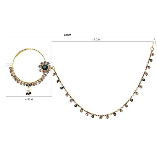 Lucky Jewellery 18 K Gold Plated Karwa Chauth Grey Color Alloy Wedding Suhag Nath for Girls & Women - Image 2
