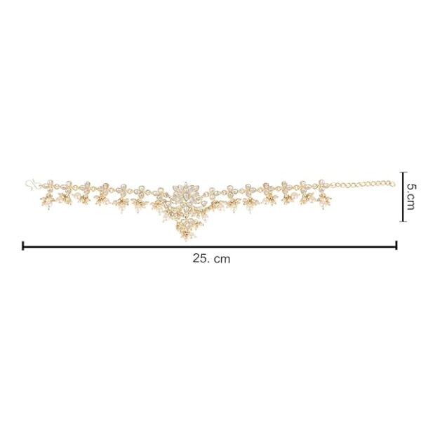 I Jewels Traditional Gold Plated Adjustable Kundan Pearl Payal Anklets Jewellery for Women - Image 2