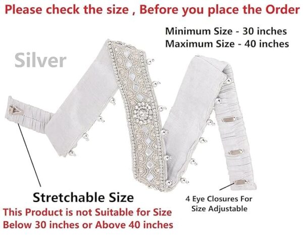NAIVAA Trendy Waist Hip Belt stretchable Kamarbandh Fancy wedding for Saree - Image 3