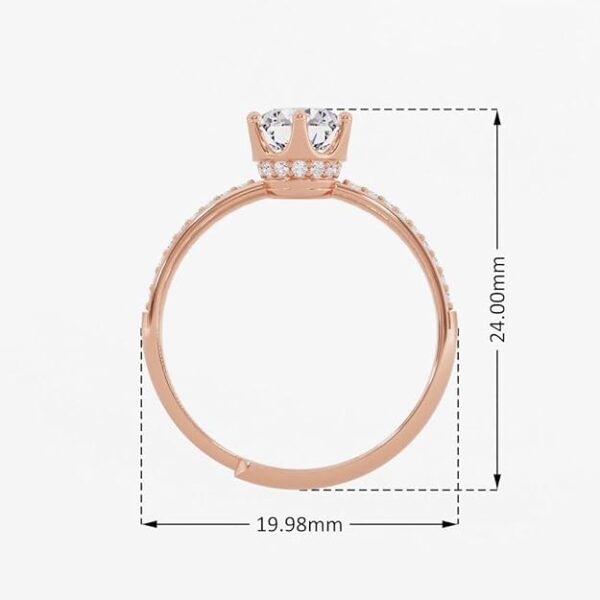 U ARE 925 Sterling Silver 18K Gold and Rose Gold Plated Royal Solitaire Ring | Gift for Women and Girls | With Certificate of Authenticity and 925 Stamp - Image 3