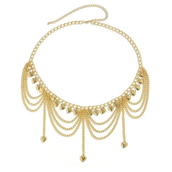 Shining Diva Fashion Stylish Waist Belt Belly Chain for Women and Girls Sexy Hip Dresses Western Kamarbandh Saree Kamar Band Bandh Kamarband Adjustable Body Chains Multilayered Bikini Jewelry Kamarchain Beach Wear