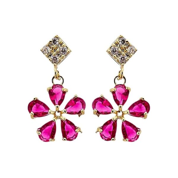 Zeneme Jewellery Set Gold Plated American Diamond Necklace Set with Earrings Jewellery for Women & Girls - Image 2