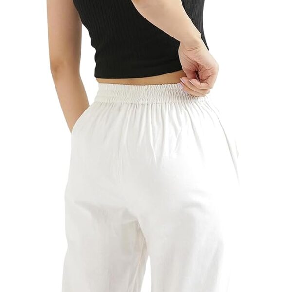 Anant Infinity Women's Slim Fit Mid Rise Trouser | Women's Cotton Trousers | Women Regular Fit Elastic Waist Full Length Cotton Formal Trouser for Casual Wear, Office Wear - Image 6