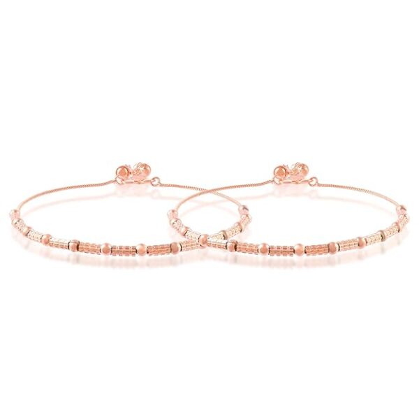 Superstore18 Brass Rose Gold Plated Anklet for Women Payal pajeb Ethnic modern Traditional Fusion Jewellery for Women (SST1644AKSV) - Image 6