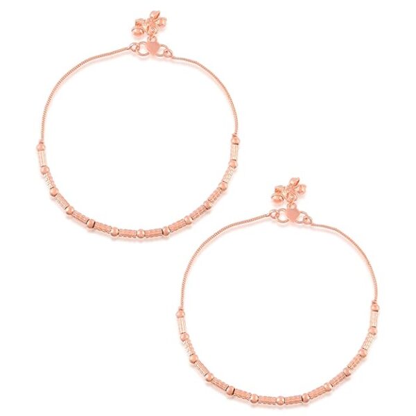 Superstore18 Brass Rose Gold Plated Anklet for Women Payal pajeb Ethnic modern Traditional Fusion Jewellery for Women (SST1644AKSV)