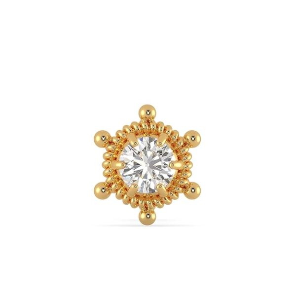 Malabar Gold & Diamonds Yellow Gold Nose Pin for Women 22 k | 22k BIS Hallmark (916) Nose Stud for Women and Girls with Piercing - Image 5