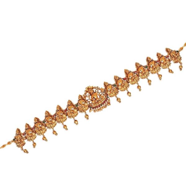 AccessHer Traditional Gold-Plated Temple Jewellery Waist Belt | Goddess Lakshmi Bridal Kamarbandh | Elegant Kamarpatta for Women | Perfect for Weddings & Festive Occasions - Image 3